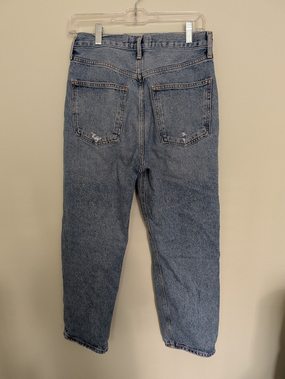 AGOLDE 90’s Crop Jeans 26 Distressed Loose Straight Button Fly Organic Cotton